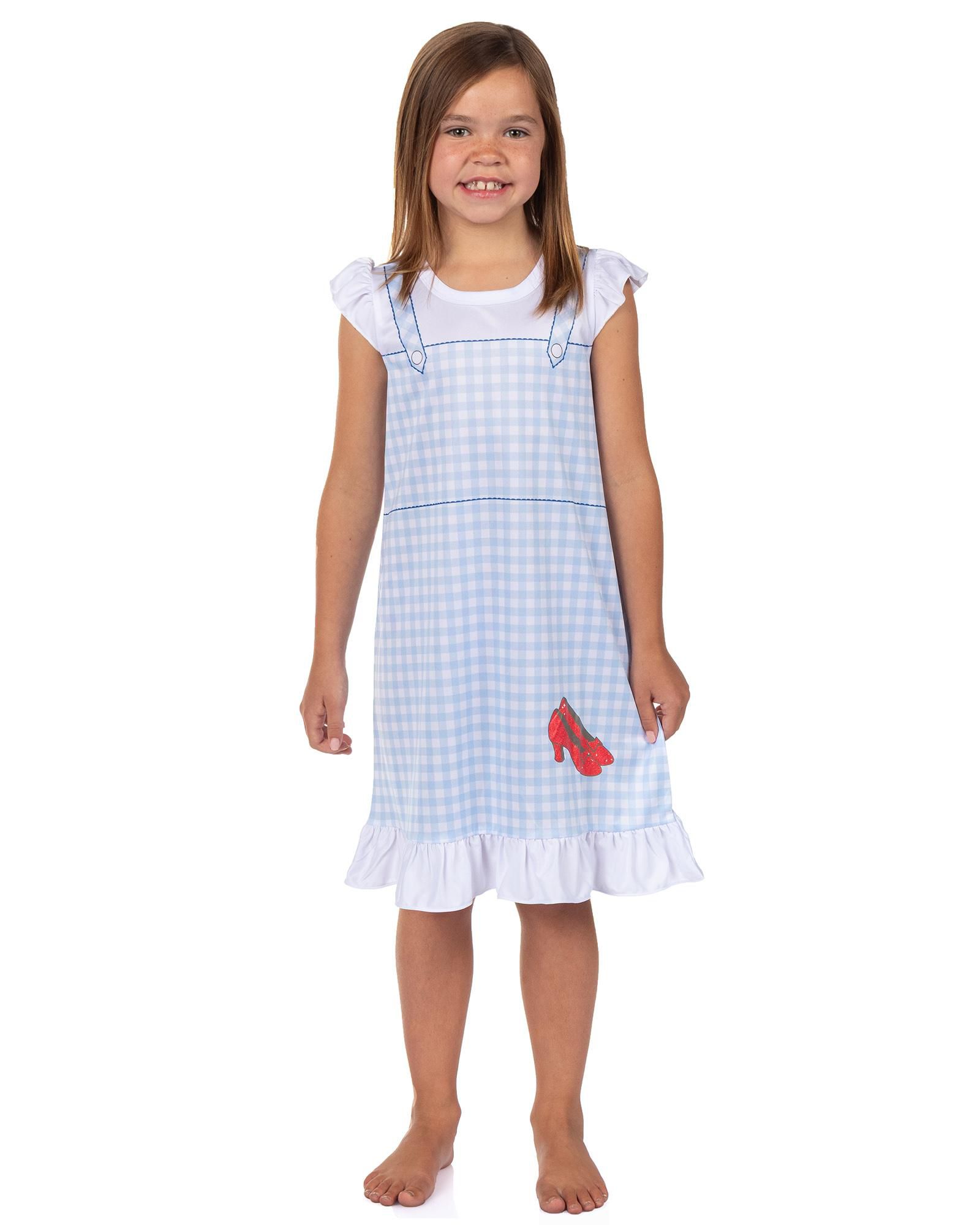 Wizard of Oz пижама для девочек Dorothy Ruby Slippers Ruffle Cap-Sleeve Nightgown