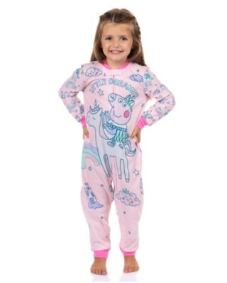Peppa Pig Pajama Little Dreamer Toddler Girls' Zip Front Footless Sleeper Union Suit Lounge Sleepwear