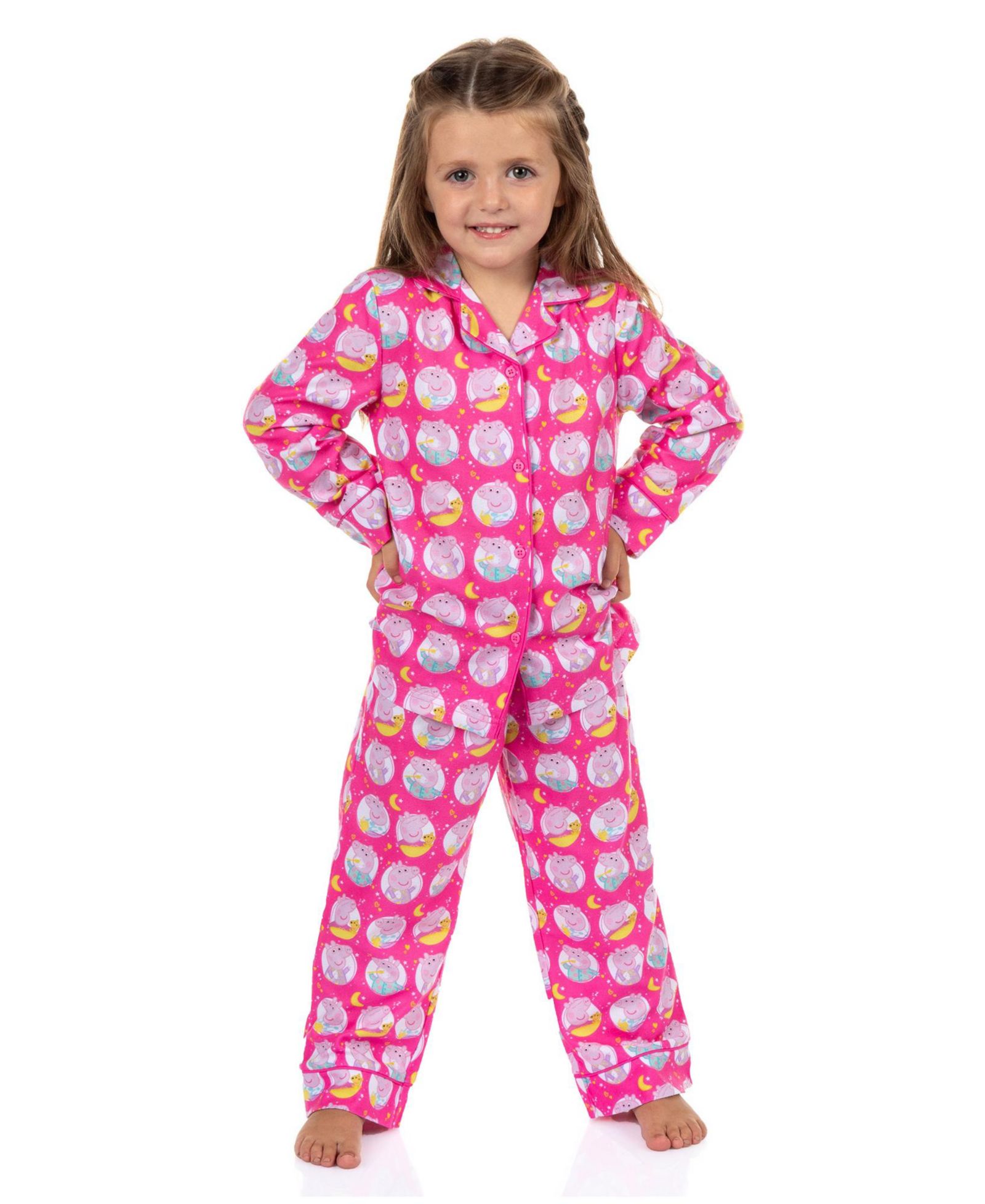 Peppa Pig Детский пижамный комплект 2PC с длинным рукавом для девочек