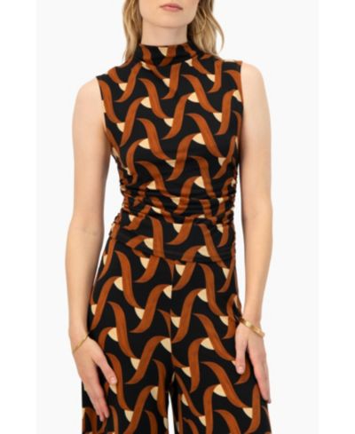 Женская блузка Ivonne Patterned Ruched High Neck