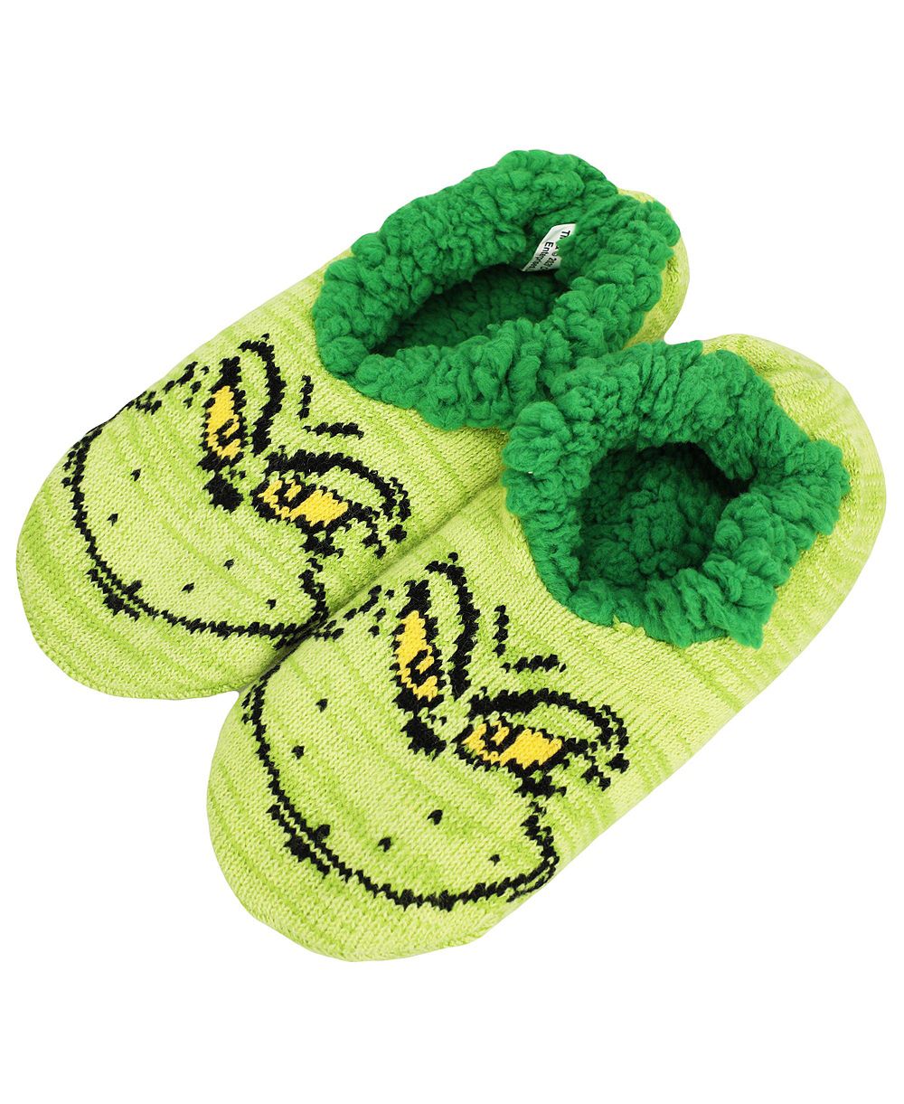 The Grinch Women's Big Face Knit Slipper Sock