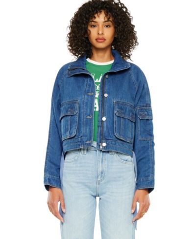 KanCan Women's Jailene Denim Windbreaker Jacket