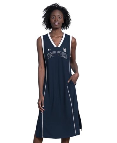 Женское платье Starter Navy New York Yankees Line Up Sneaker Sleeveless Maxi