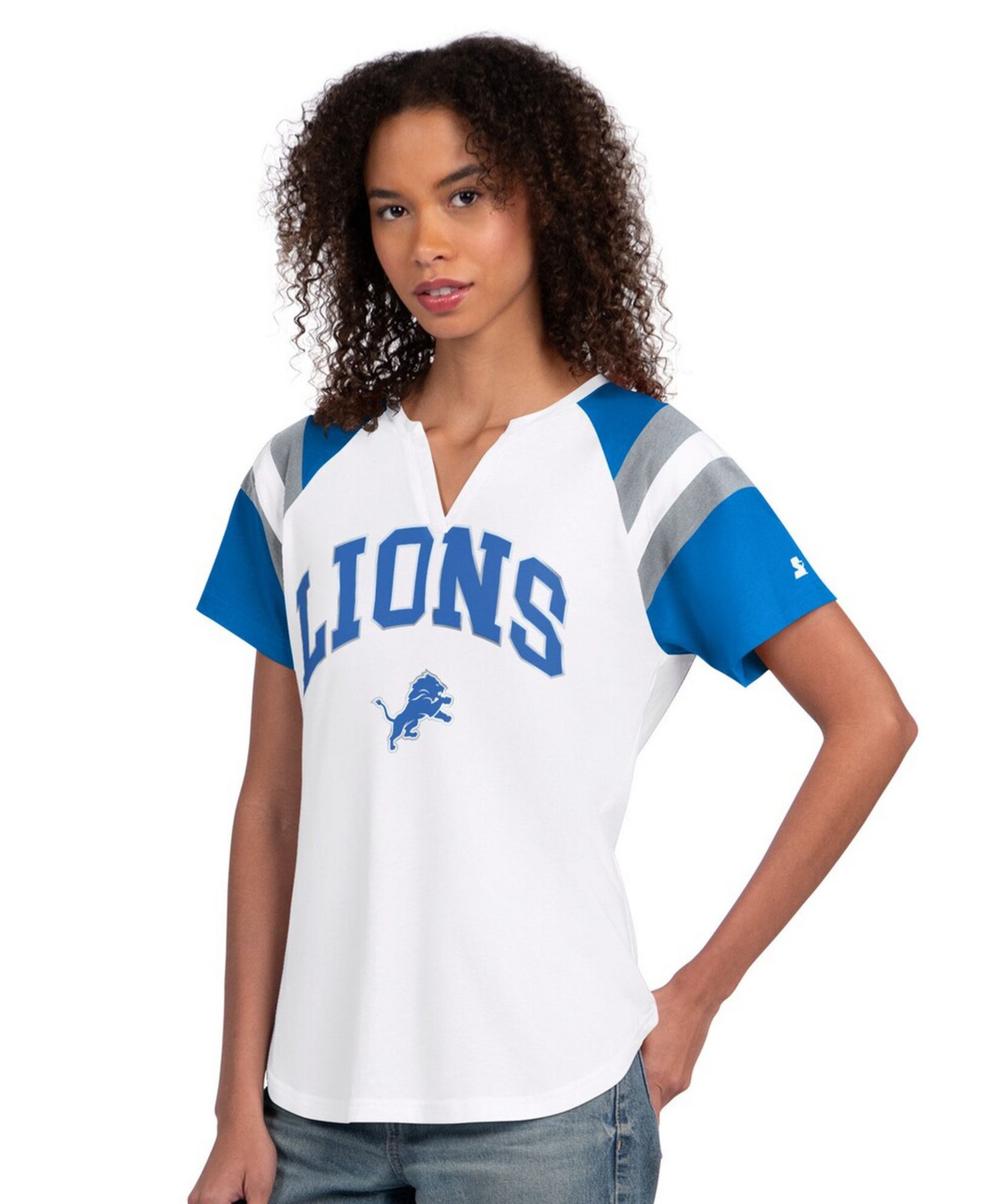 Starter Женская белая футболка Detroit Lions Game On