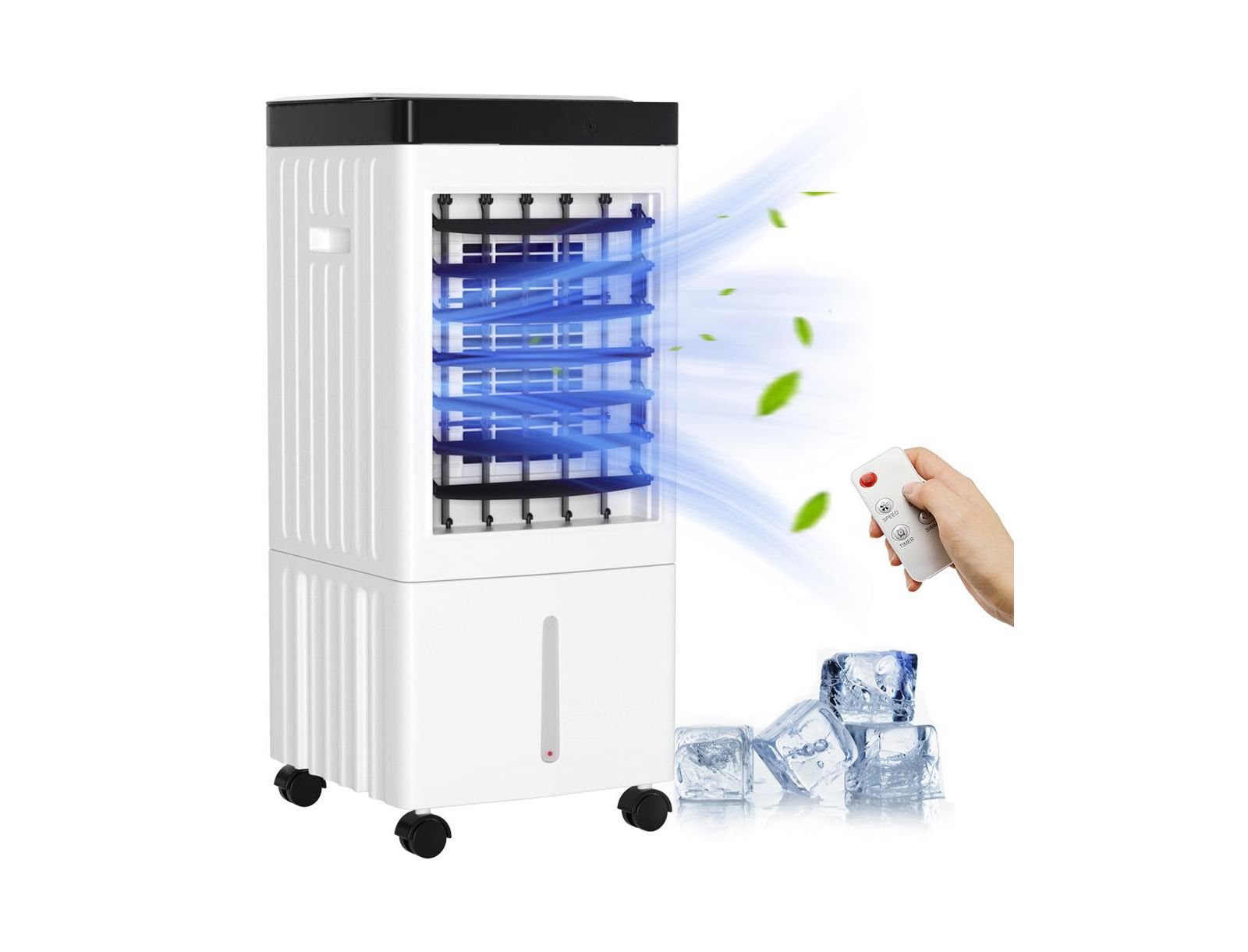 Topteng Portable Air Cooler – 3 Speed Evaporative Fan with Ice Crystals, 2.6 Gal Tank & Remote for Bedroom