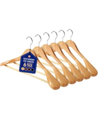 Lifemaster 8piece Wooden Hanger Set: Non-slip, space-saving hangers for suits, coats, jackets, pants and dresses with 360degree(s) swivel hooks.
