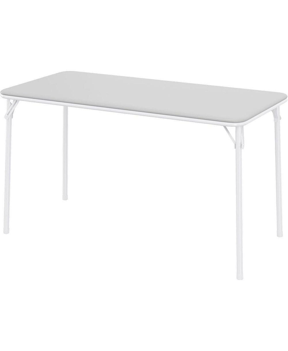 gaomon 4-Foot Folding Table with Upholstered PU Leather Top, Heavy-Duty Metal Legs
