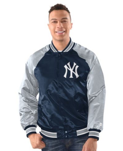 Starter Men's Navy/Gray New York Yankees Raglan Blitz Varsity Jacket