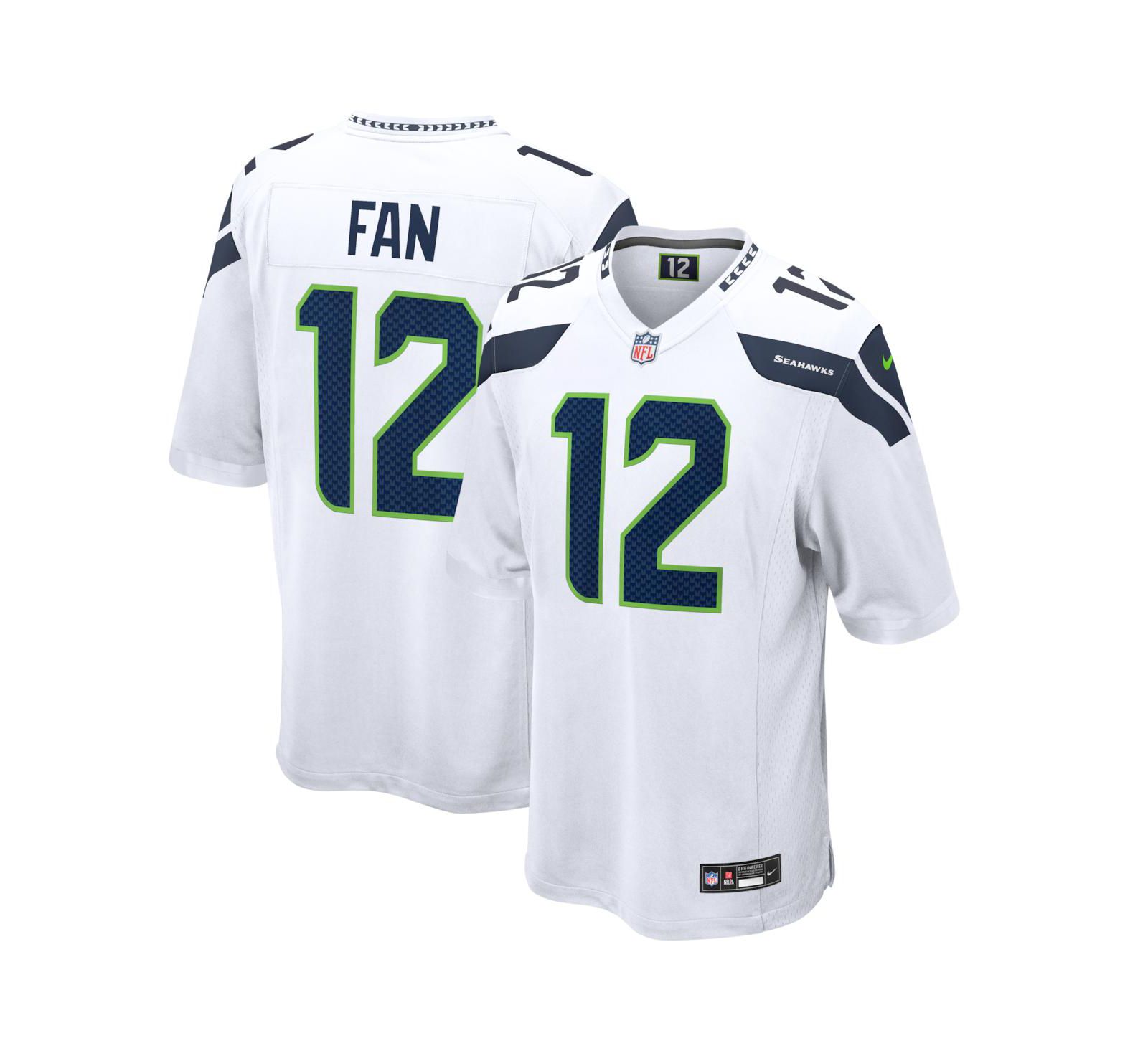 Nike Men's 12s White Seattle Seahawks Game Jersey
