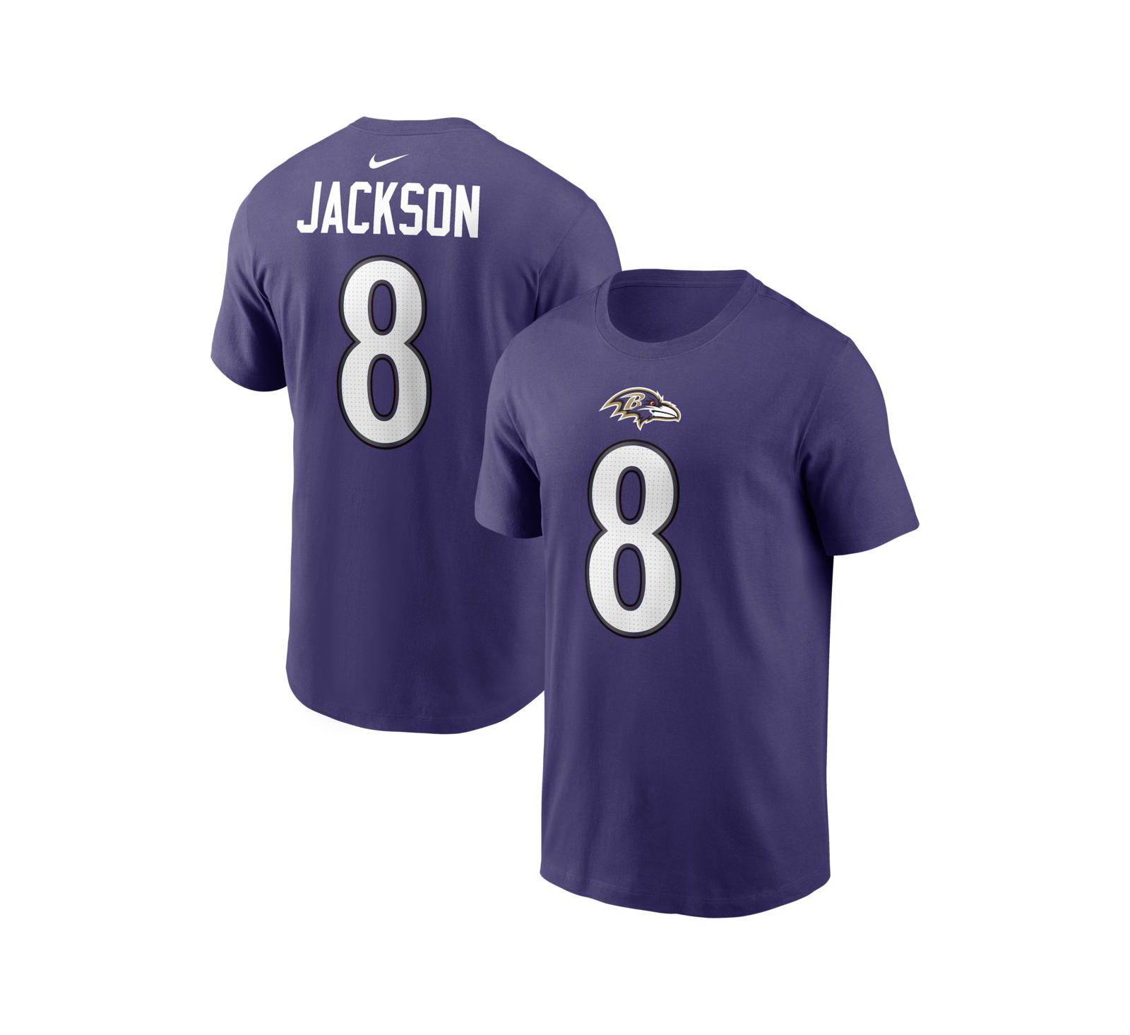 Nike Men's Lamar Jackson Purple Baltimore Ravens Name & Number T-Shirt