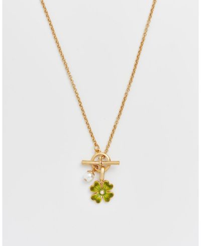 Fable England Ожерелье с клевером и жемчугом Lucky Clover and Pearl Toggle