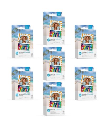 HP Фотобумага Zink с клейким слоем, 3.5" x 4.25" (700 шт), совместима с HP Sprocket