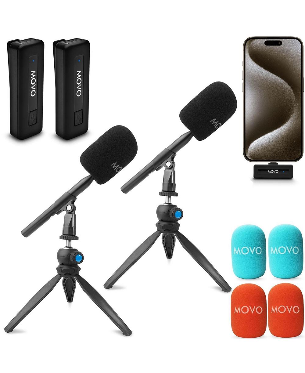 Movo Wireless Mini UC-Duo USB-C Wireless Microphone for iPhone 15/16/Android беспроводной микрофон Movo