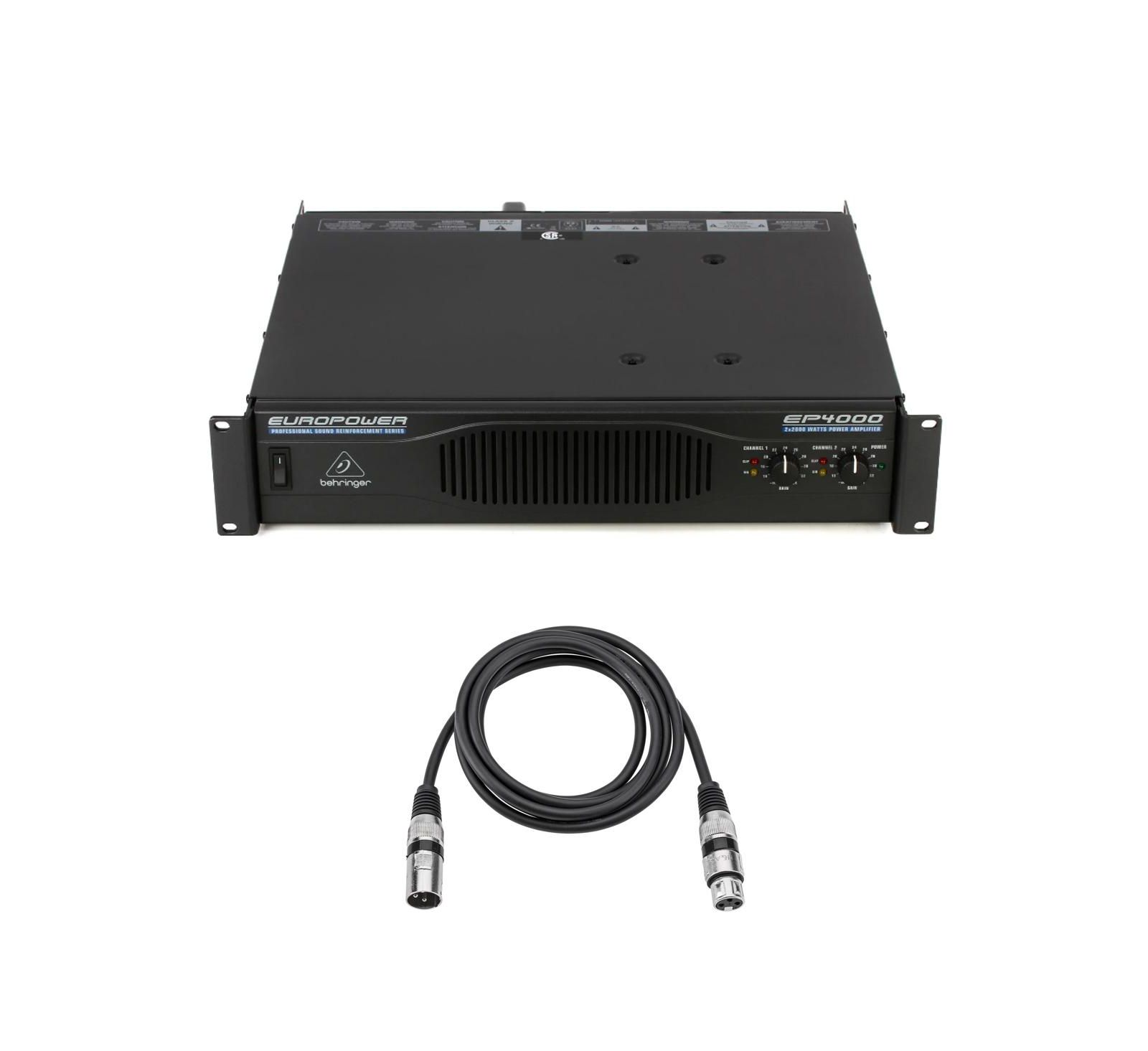 Профессиональный стереоусилитель Behringer EP4000 4000W с кабелем XLR