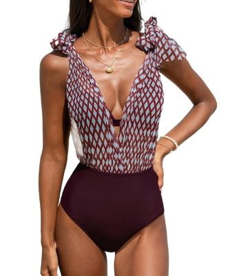 Бикини Cupshe Women's V-Neck Adjustable Strap Swimsuit Set
