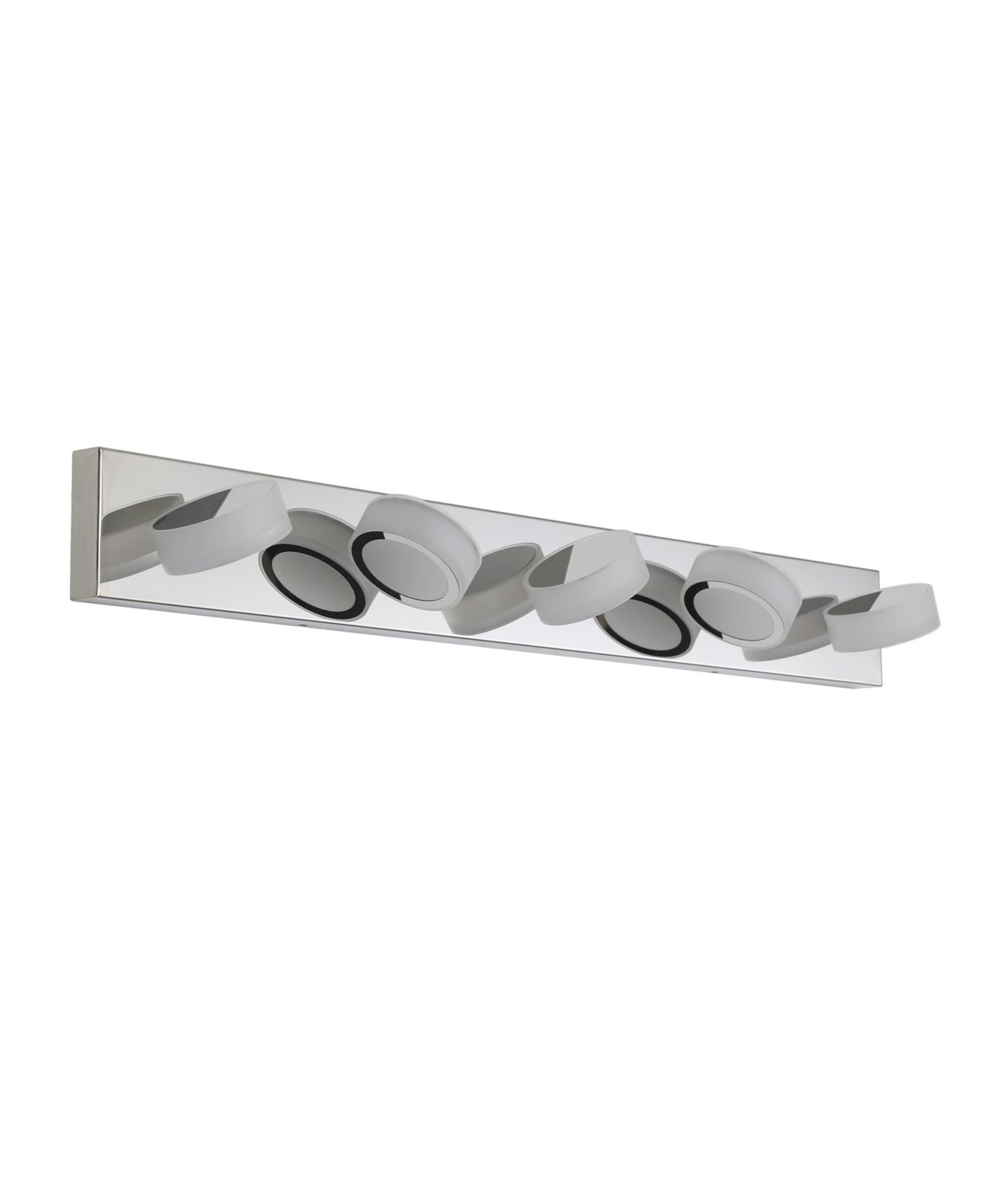 BUSDAYS Modern 5 Light LED Vanity Light Fixture Chrome Finish with Acrylic Shades Dimmable Bathroom Wall Sconce for Mirror Shower Decor