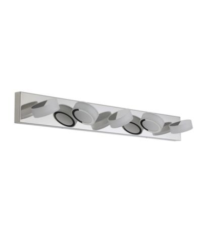 BUSDAYS Modern 5 Light LED Vanity Light Fixture Chrome Finish with Acrylic Shades Dimmable Bathroom Wall Sconce for Mirror Shower Decor