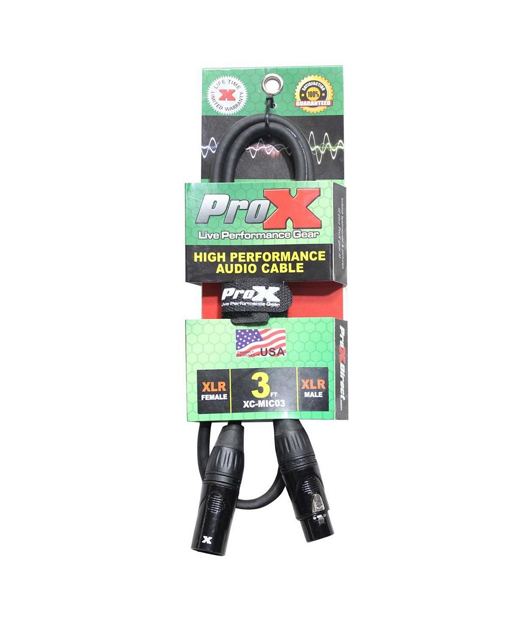 ProX XC-MIC03 Balanced XLR-F to XLR-M Microphone Cable 3 ft.
