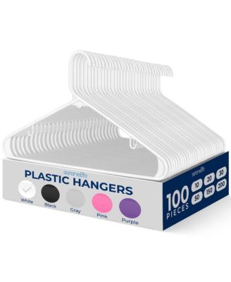 SereneLife 100-Piece Durable Plastic Clothes Hangers - Slim Design