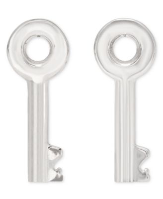 kate spade new york Silver-Tone Key Stud Earrings