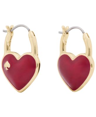 kate spade new york Heart & Spade Cubic Zirconia Huggies Earrings