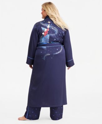 Disney Mickey длинный сатиновый халат с запахом Plus Size