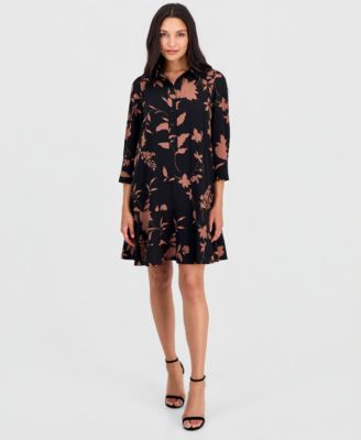 Женское платье-рубашка Robbie Bee Printed 3/4-Sleeve