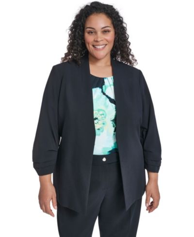 Calvin Klein Plus Size жакет без воротника с открытым передом