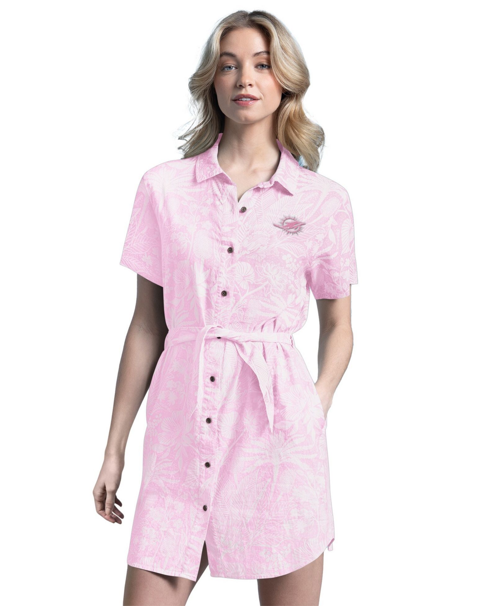 Женское льняное платье Margaritaville Pink Miami Dolphins Palm