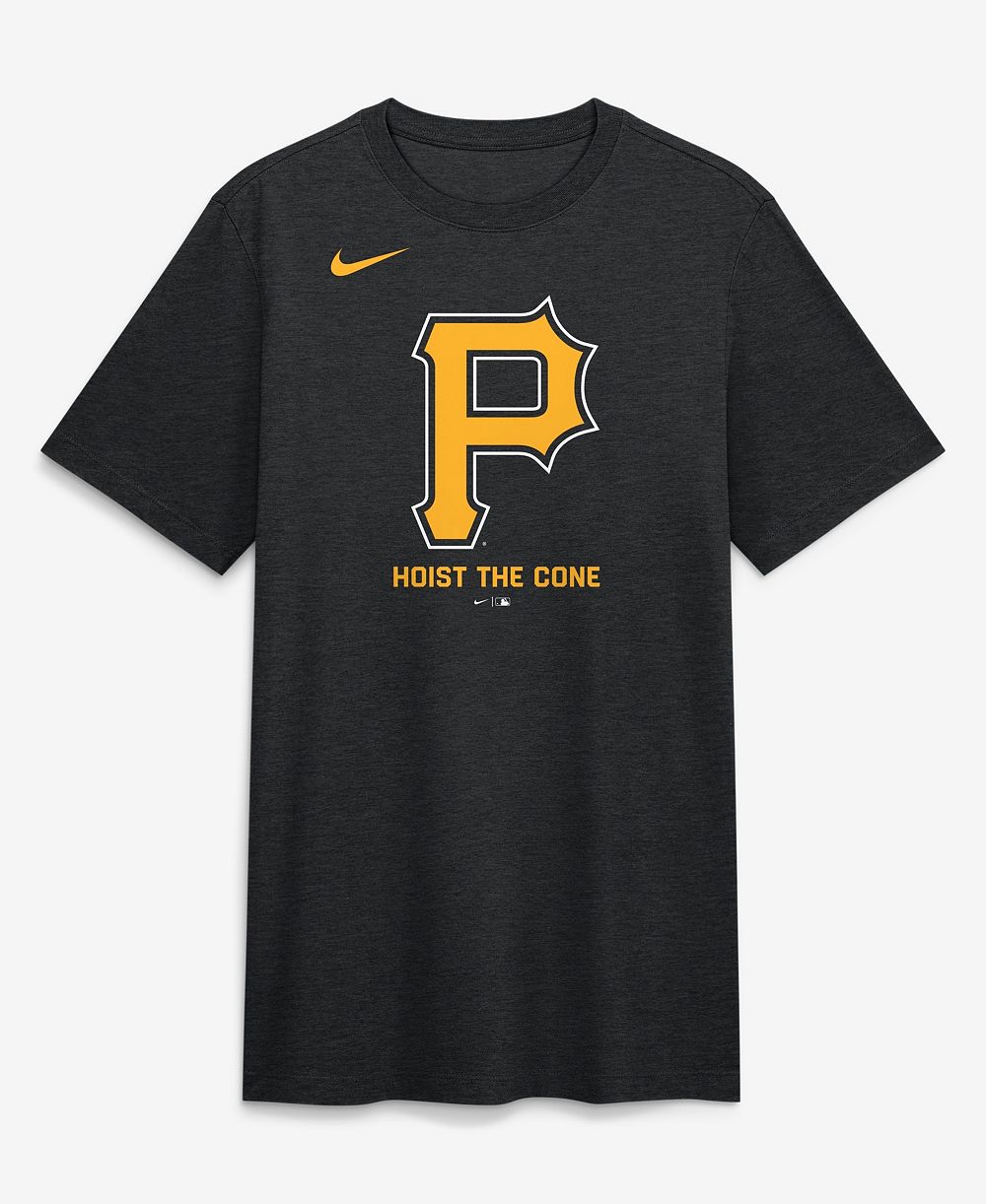 Nike Men's Heather Black Pittsburgh Pirates Hoist the Cone Tri-Blend T-Shirt