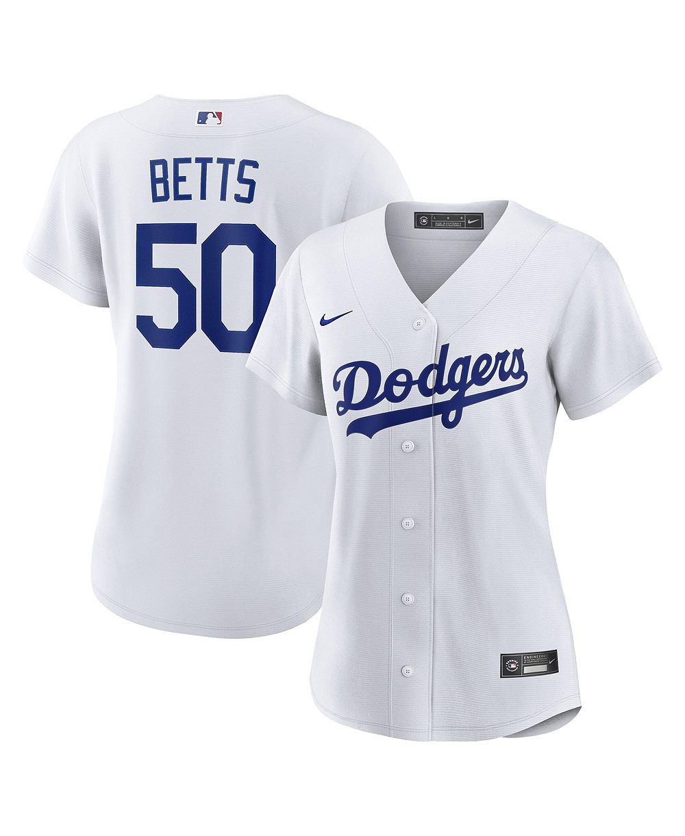 Женская джерси Nike Mookie Betts White Los Angeles Dodgers Home Replica