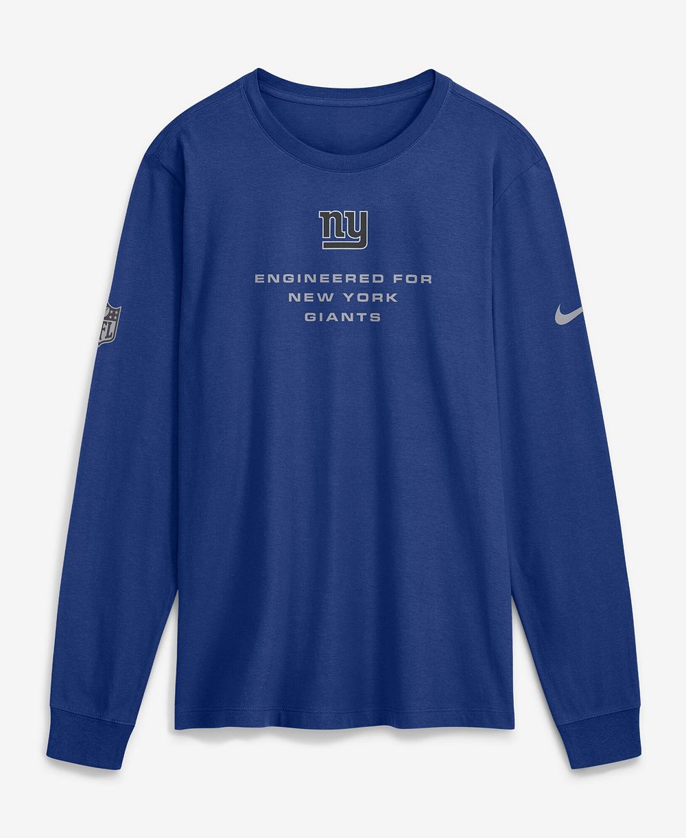Мужская футболка Nike New York Giants Sideline Bold Arch Star Dri-FIT Long Sleeve