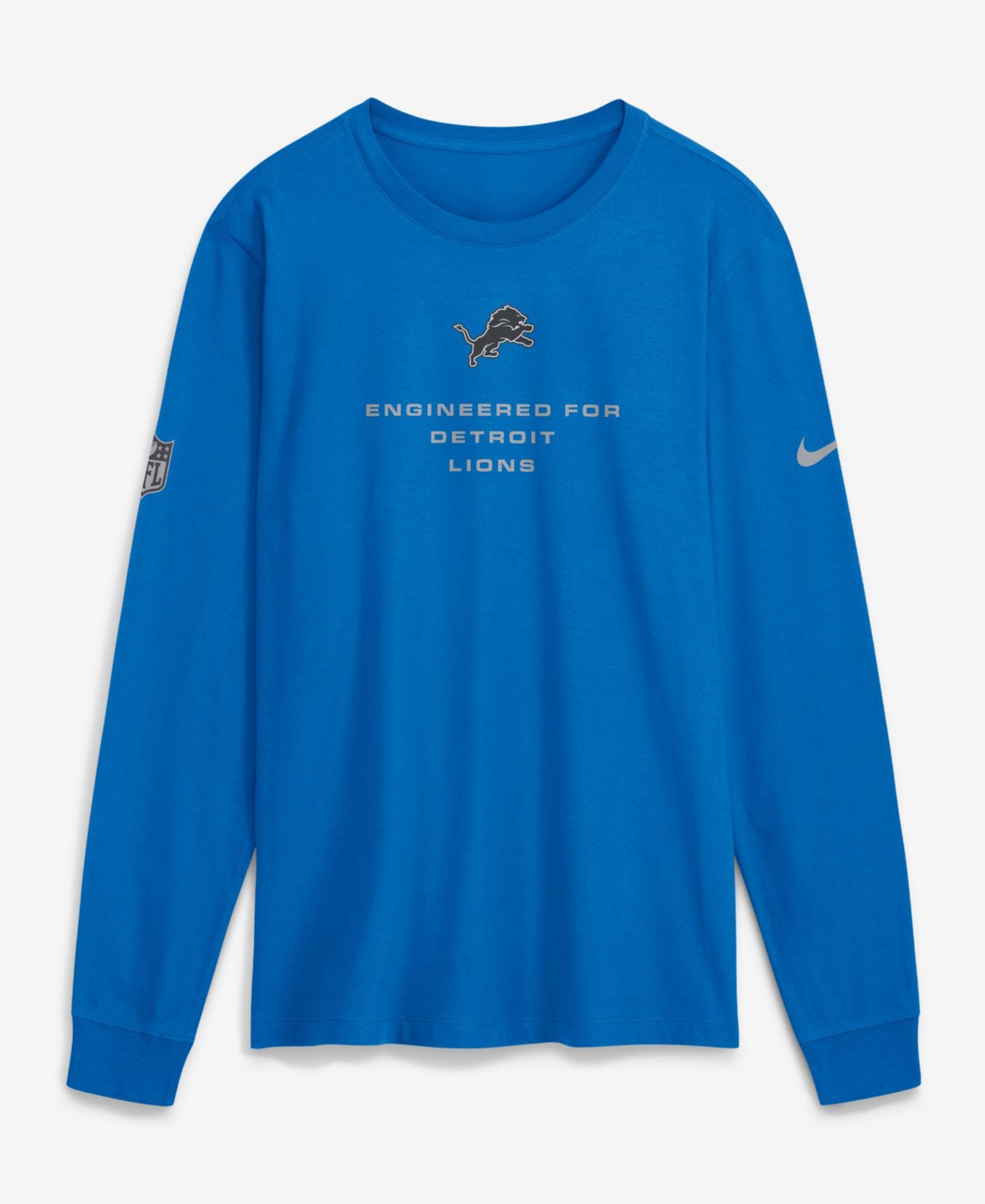 Мужская футболка Nike Blue Detroit Lions Sideline Bold Arch Star Dri-FIT с длинным рукавом