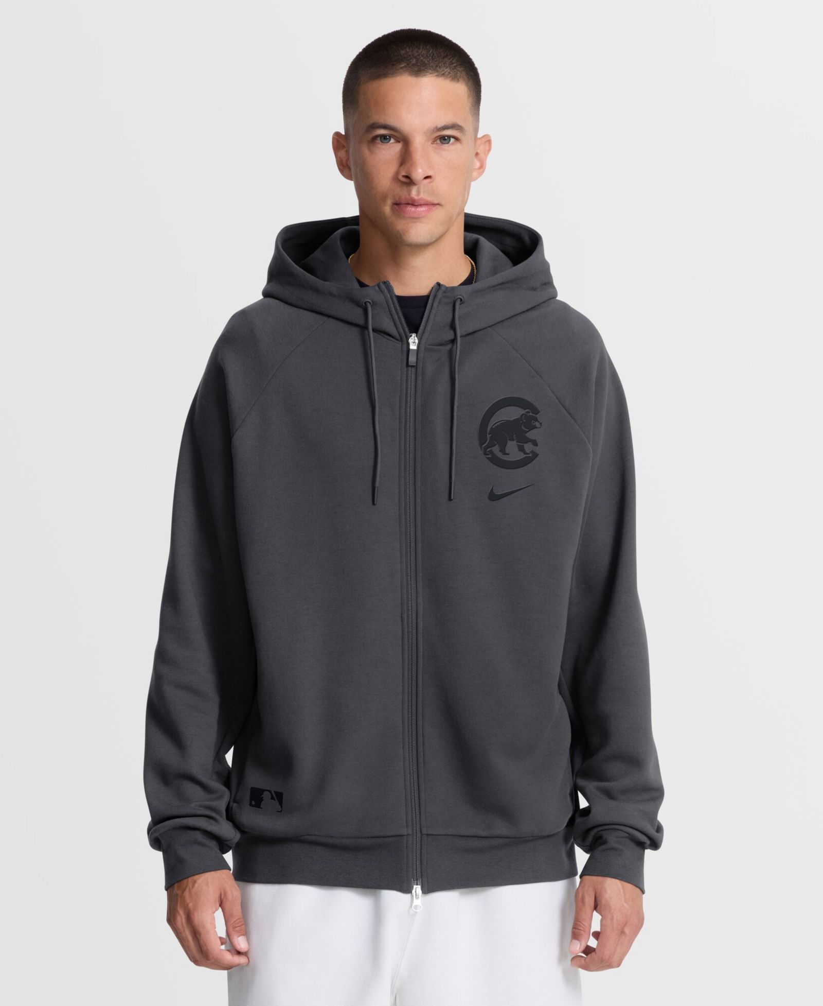 Мужской худи Nike Anthracite Chicago Cubs Authentic Collection Player Raglan Dri-FIT Full-Zip