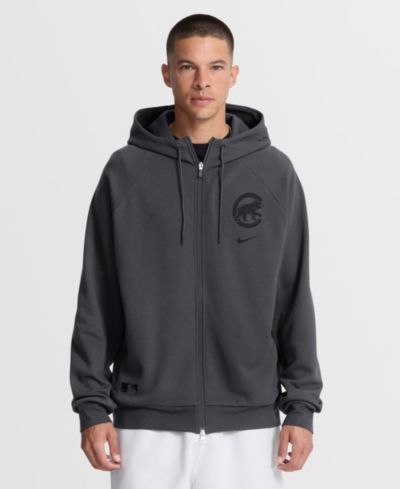 Nike Men's Anthracite Chicago Cubs Authentic Collection Player Raglan Dri-FIT Full-Zip Hoodie
