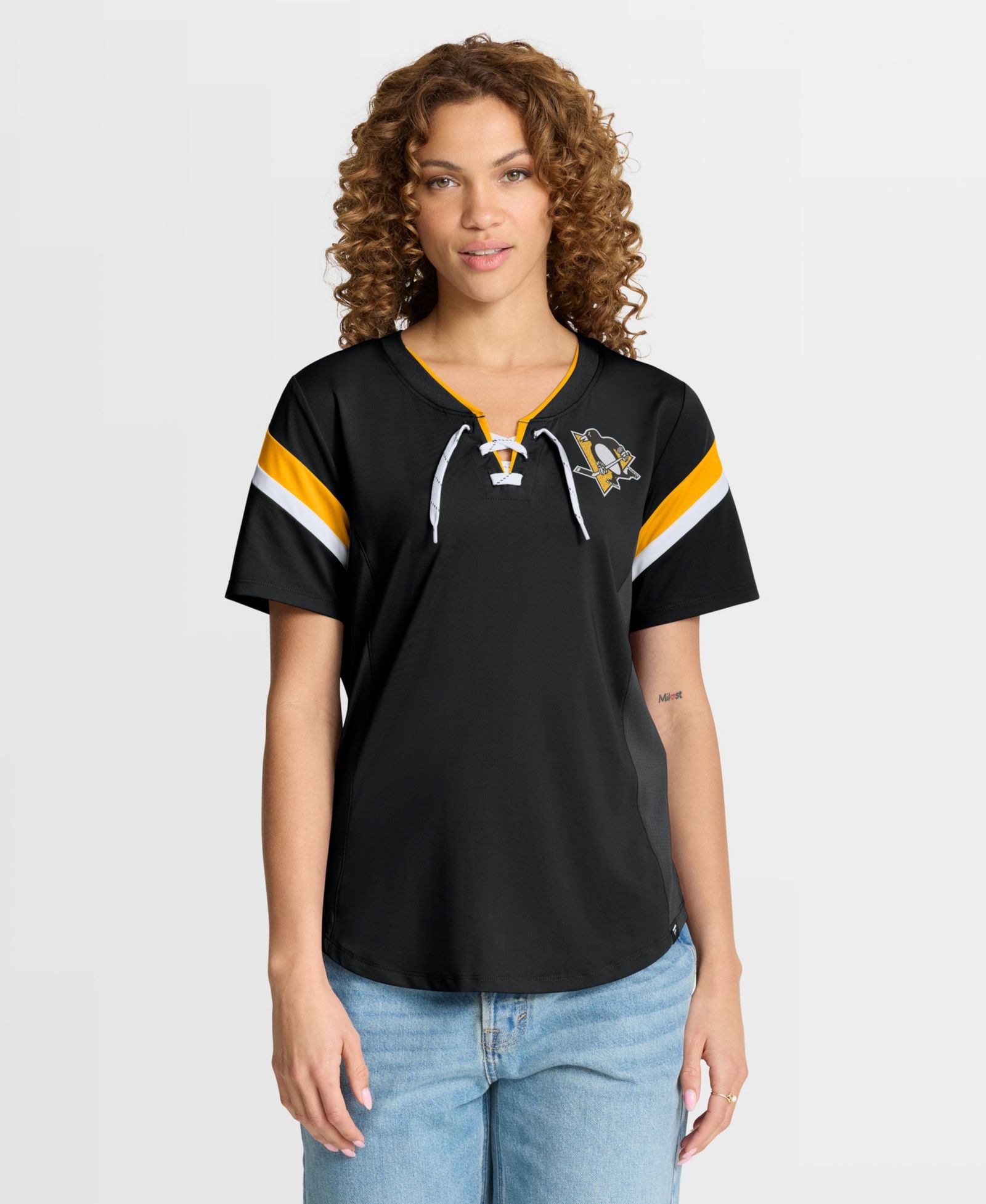 Fanatics Женский Black Pittsburgh Penguins Offside Athena T-Shirt