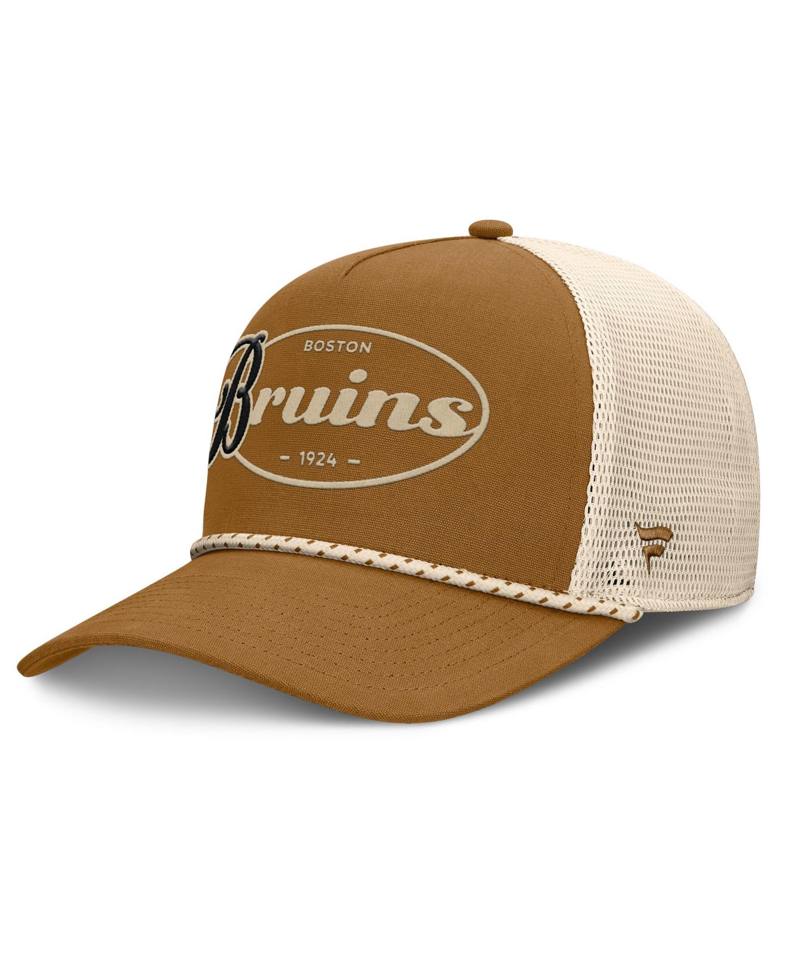 Мужская кепка Fanatics Brown/Cream Boston Bruins Heritage Fetch A-Frame Trucker Adjustable