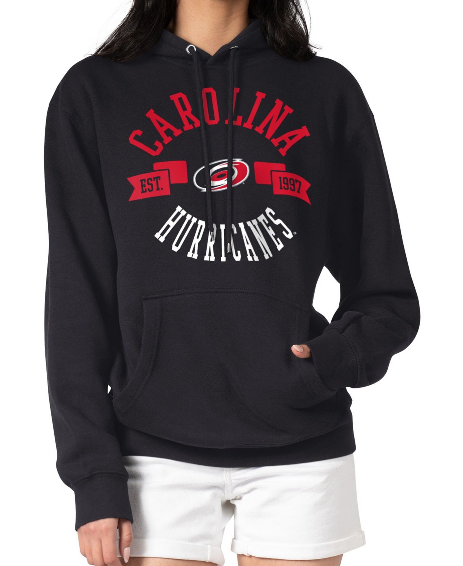 Женское худи G-III 4Her by Carl Banks Black Carolina Hurricanes City Graphic Fleece Pullover