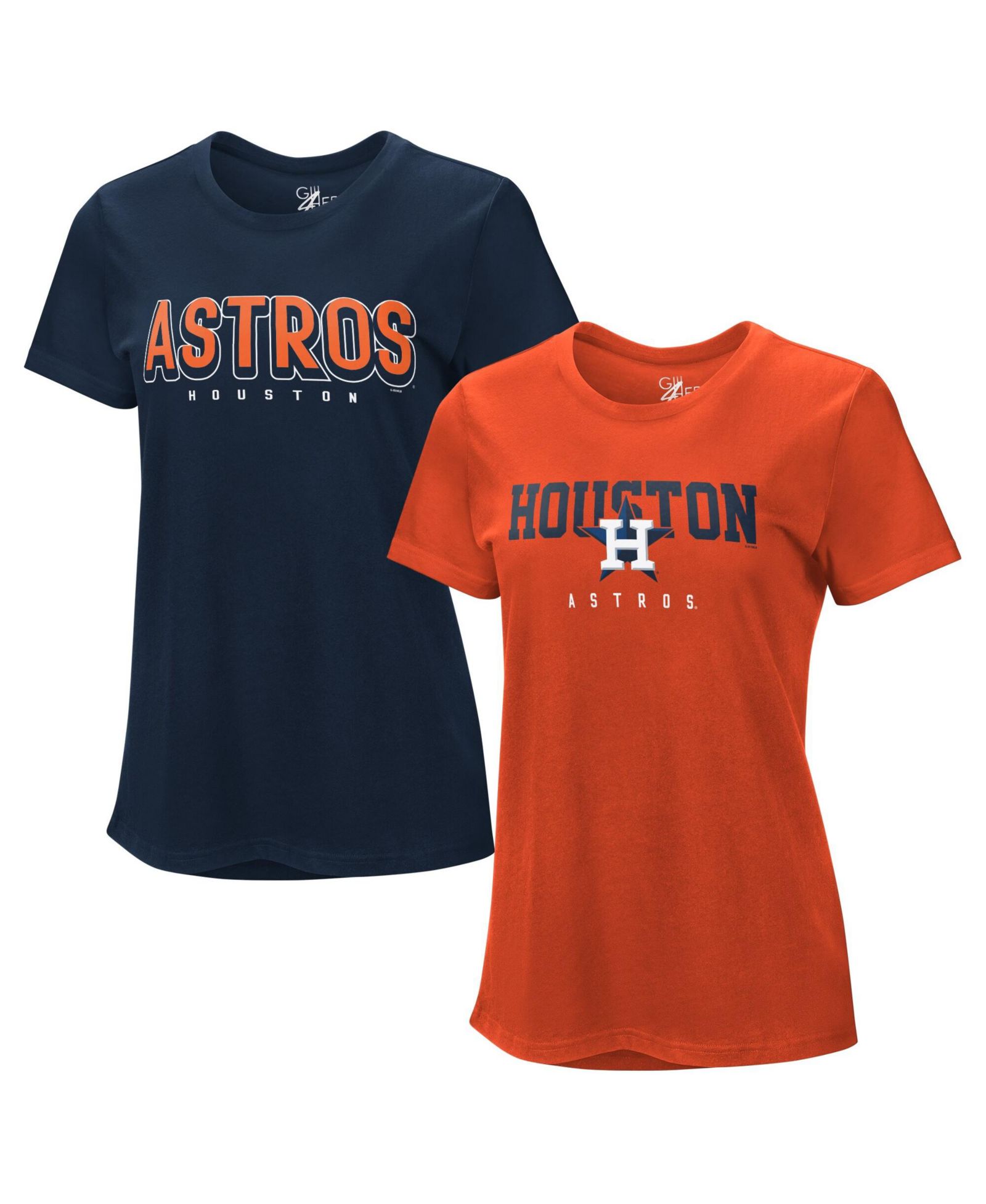 Набор из 2 футболок G-III 4Her by Carl Banks Women's Navy/Orange Houston Astros