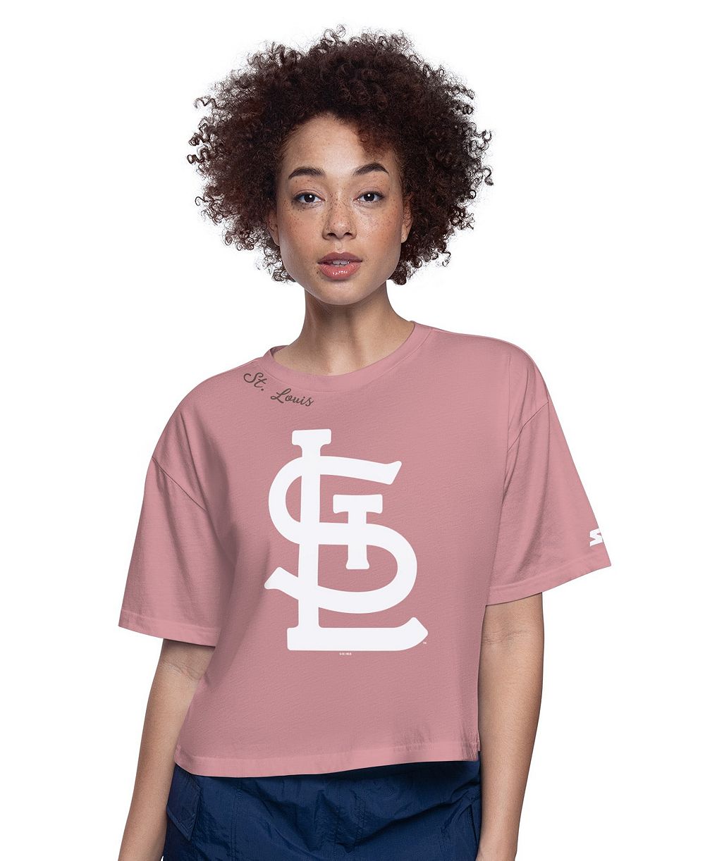 Женская укороченная футболка Starter Pink St. Louis Cardinals Play the Ball Boxy Cropped