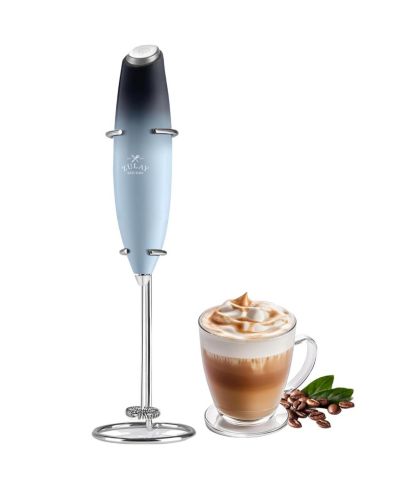 Zulay Kitchen Handheld Milk Frother Wand Drink Mixer for Coffee (4 Duracell Batteries Included)