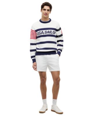 Tommy Hilfiger x U.S. SailGP Мужской джемпер в полоску с круглым вырезом