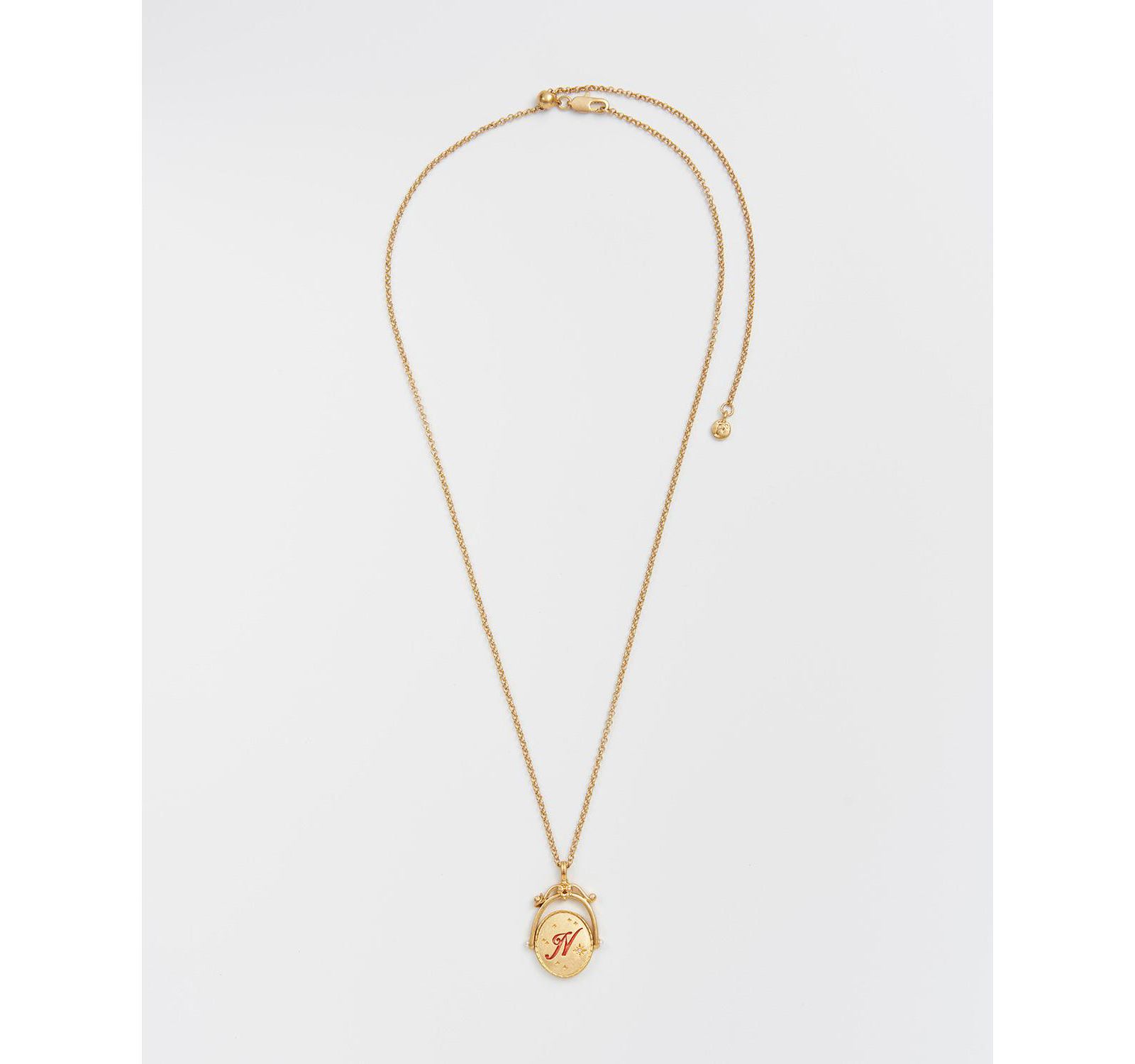 Золотая подвеска Fable England N Initial Nasturtium Spinner Chain Necklace