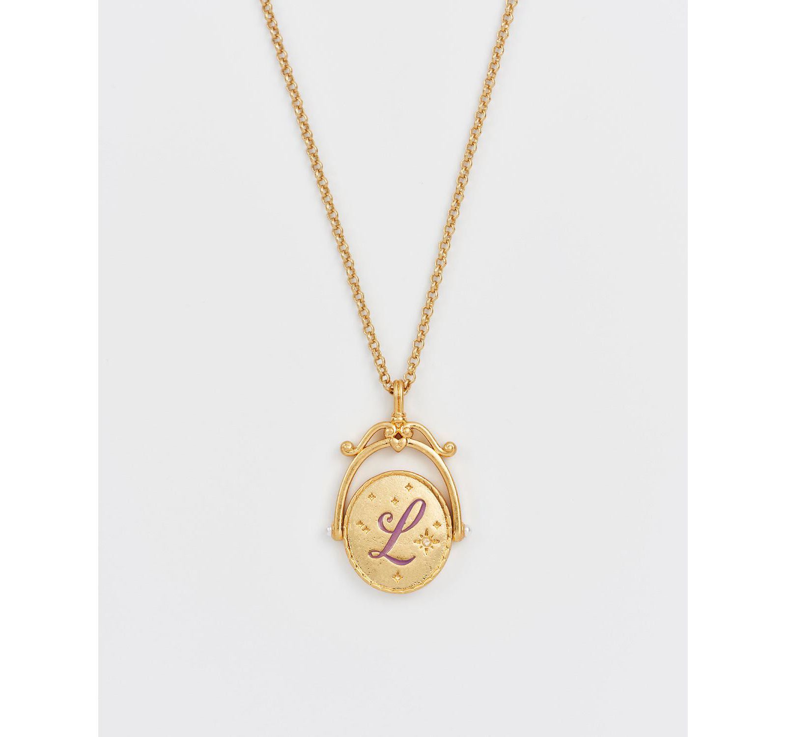 Подвеска Fable England L Initial Lavender Spinner Chain
