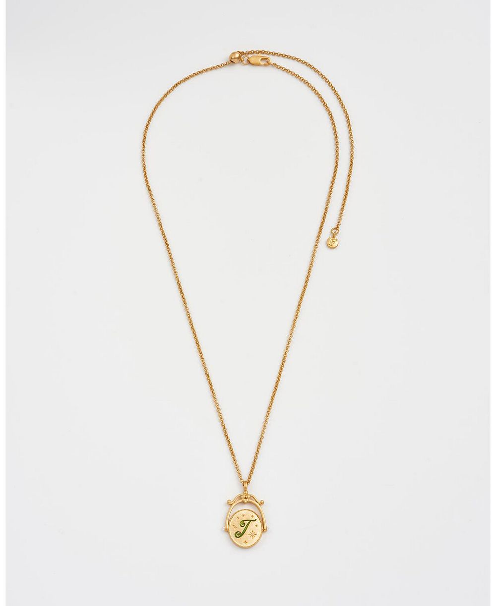 Ожерелье Fable England J Initial Jasmine Spinner Chain