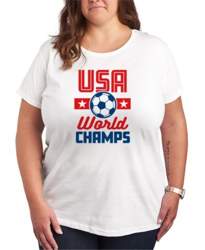 Hybrid Apparel Plus Size USA Soccer World Champs Graphic T-Shirt