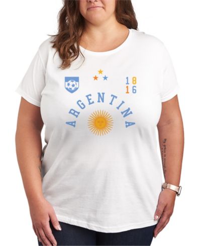 Hybrid Apparel Plus Size Argentina Soccer Jersey Graphic T-Shirt