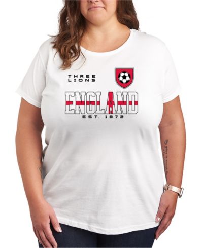 Hybrid Apparel Plus Size England Soccer Jersey Graphic T-Shirt