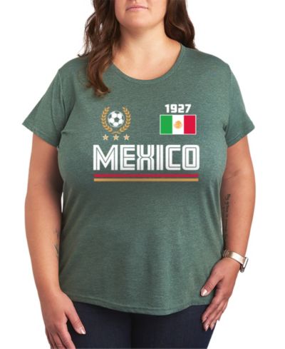 Hybrid Apparel Plus Size Mexico Soccer Jersey Graphic T-Shirt