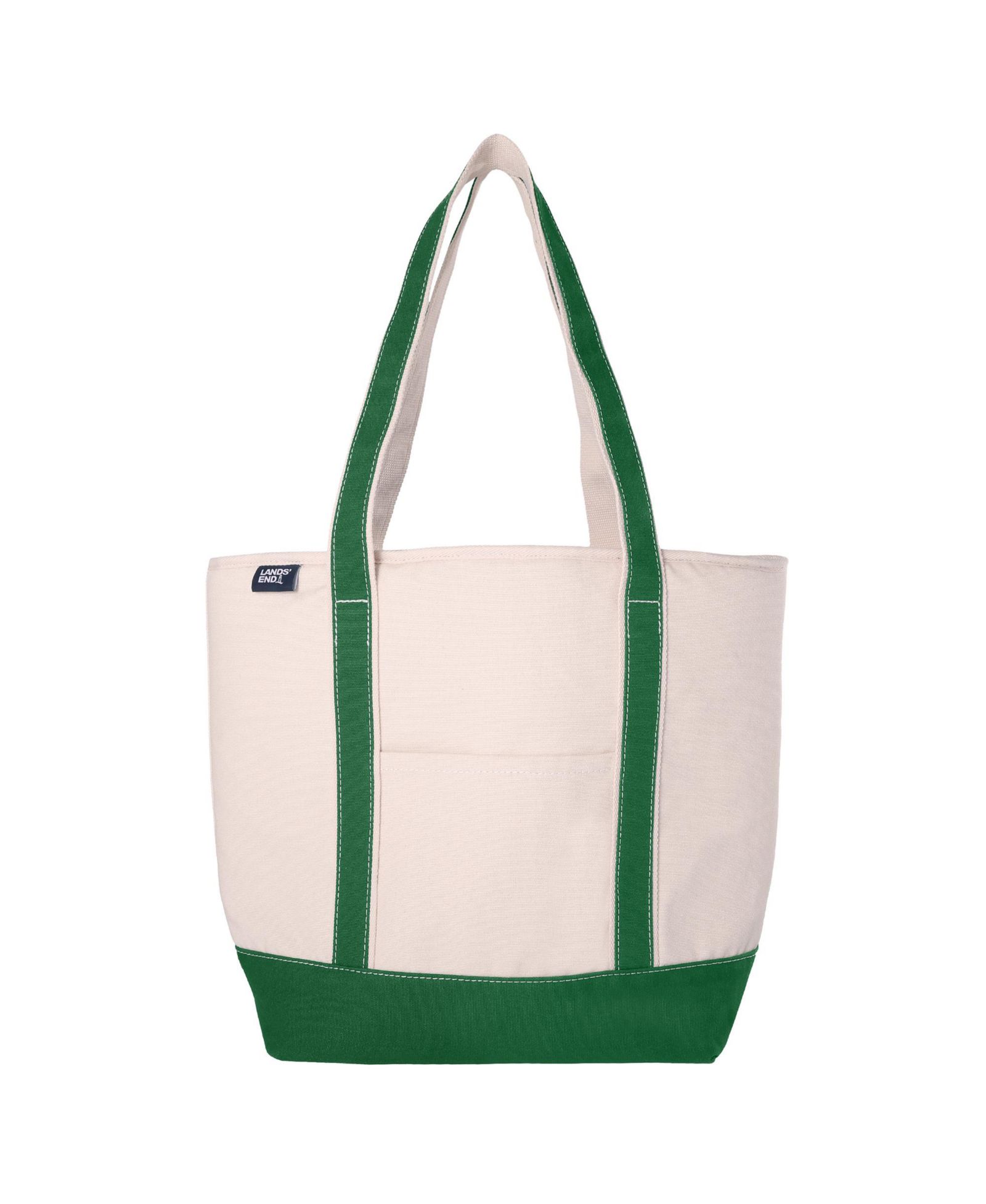 Lands' End Insulated Tote Bag with Zip Closure, Large Cooler Bag for Travel, Pool, and Park